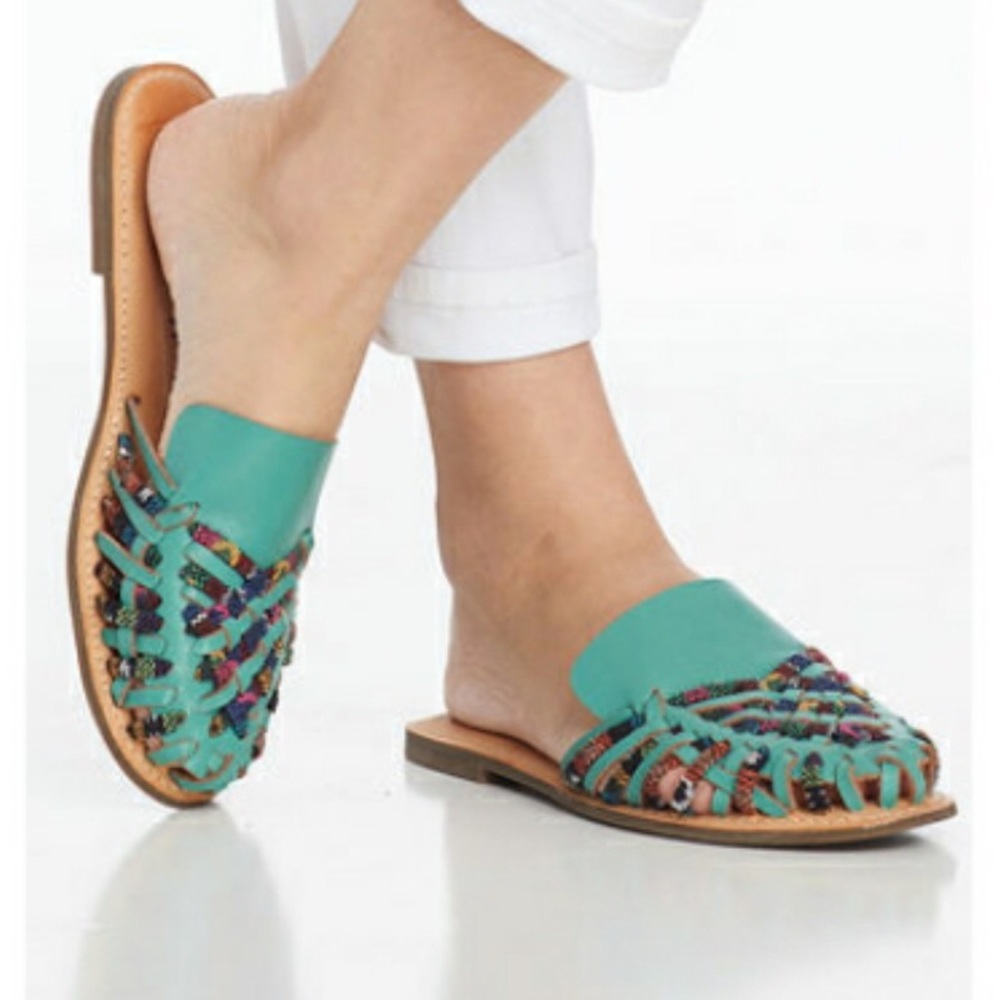 Latigo Hibiscus Huarache Loafer Woven Mule Sandals